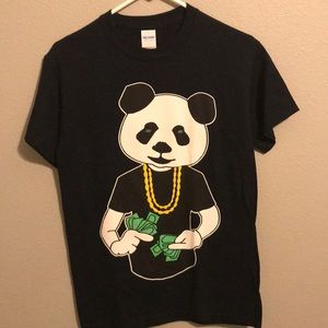 Panda with money and gold chain T-shirt